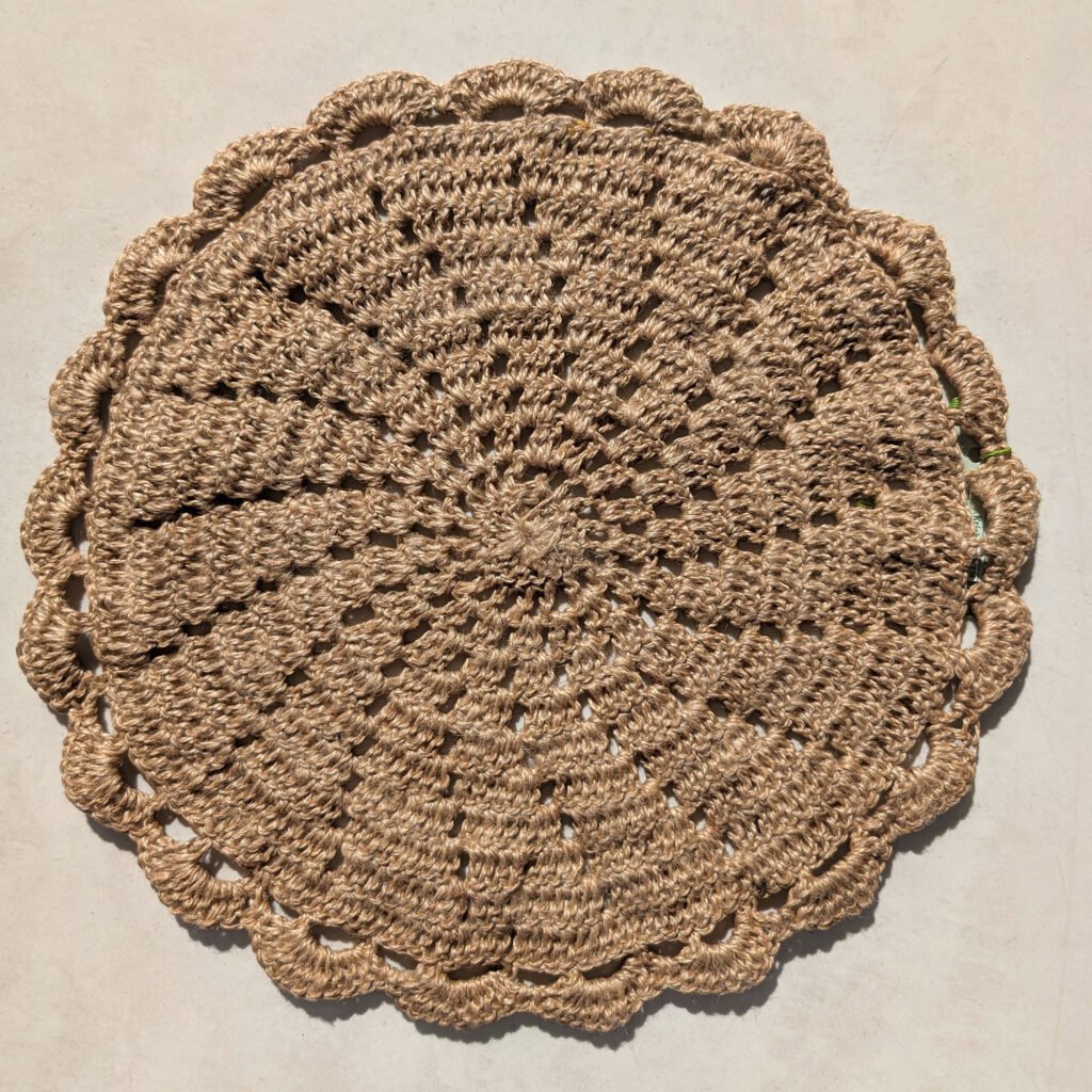 Jute Handmade Crochet for Home & Kitchen Decor, table placemat,ecofriendly (Set of 2)
