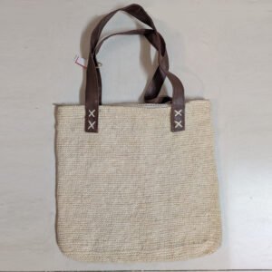 Crochet Natural Jute Tote Bag
