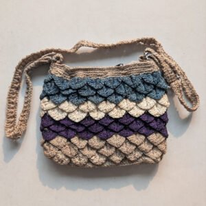 Dragon Scale Crochet Jute Bag - Multicolor