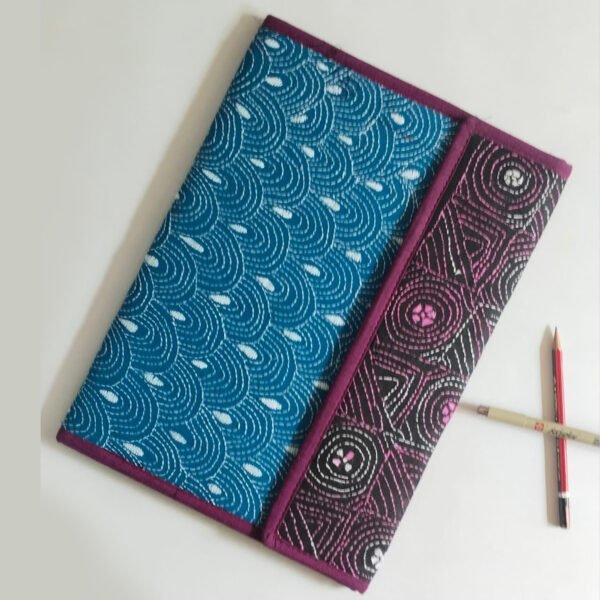 Blue - Bengal Kantha Work Handcrafted File Folder
