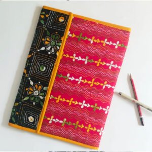 Red - Bengal Kantha Work Handcrafted File Folder