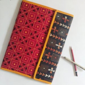 Red - Bengal Kantha Work Handcrafted File Folder