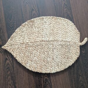 Leaf Shaped Placemat Single Pack, 17x12 Inches, Natural