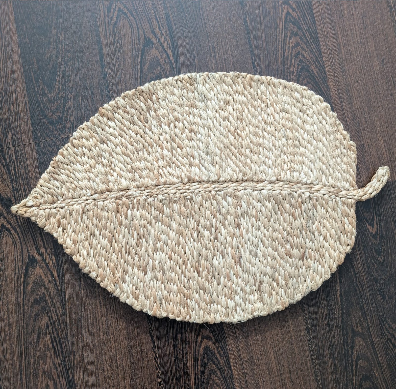 Leaf Shaped Placemat Single Pack, 17x12 Inches, Natural