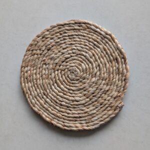 Natural Hand Braided Reversible Round Jute Coasters - (Pack of 4)