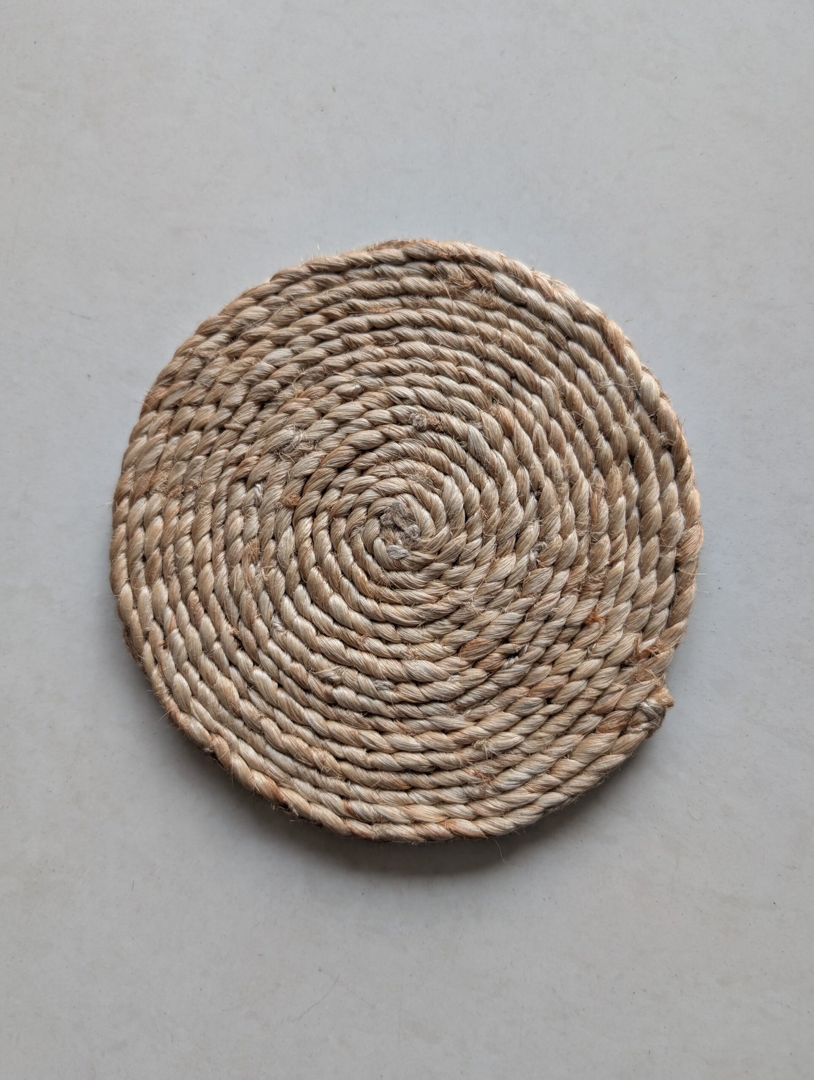 Natural Hand Braided Reversible Round Jute Coasters - (Pack of 4)