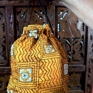 Shantiniketan Handcrafted Katha Botua Bag (Yellow)