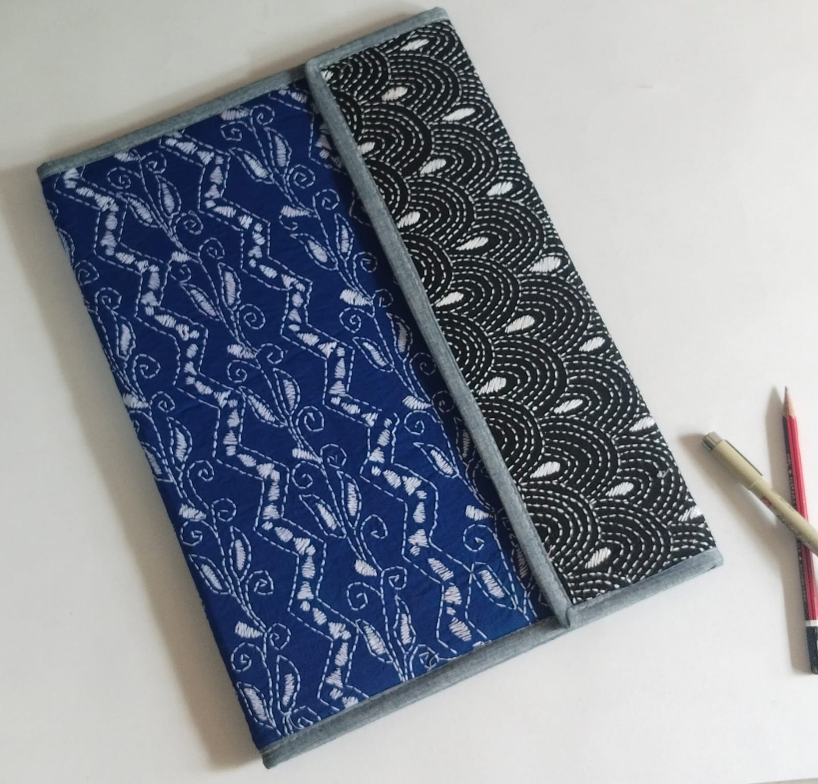 Red - Bengal Kantha Work Handcrafted File Folder