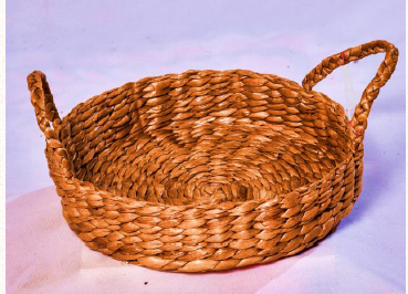 Water Hyacinth Round Tray | Handwoven Natural Serving & Décor Tray