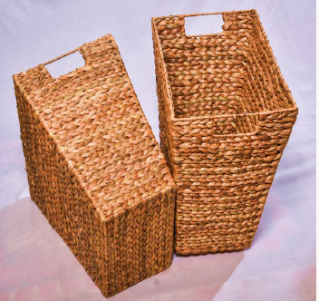 Water Hyacinth Waste Paper Basket - Natural - Image 2