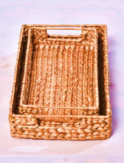 Water Hyacinth Braided Storage Tray | Handwoven Natural Organizer | Eco-Friendly Home Storage Solution | Stylish Decorative Basket | Rustic Woven Tray for Tabletop or Shelf | Lightweight and Durable