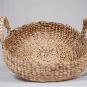 Water Hyacinth Round Tray | Handwoven Natural Serving & Décor Tray