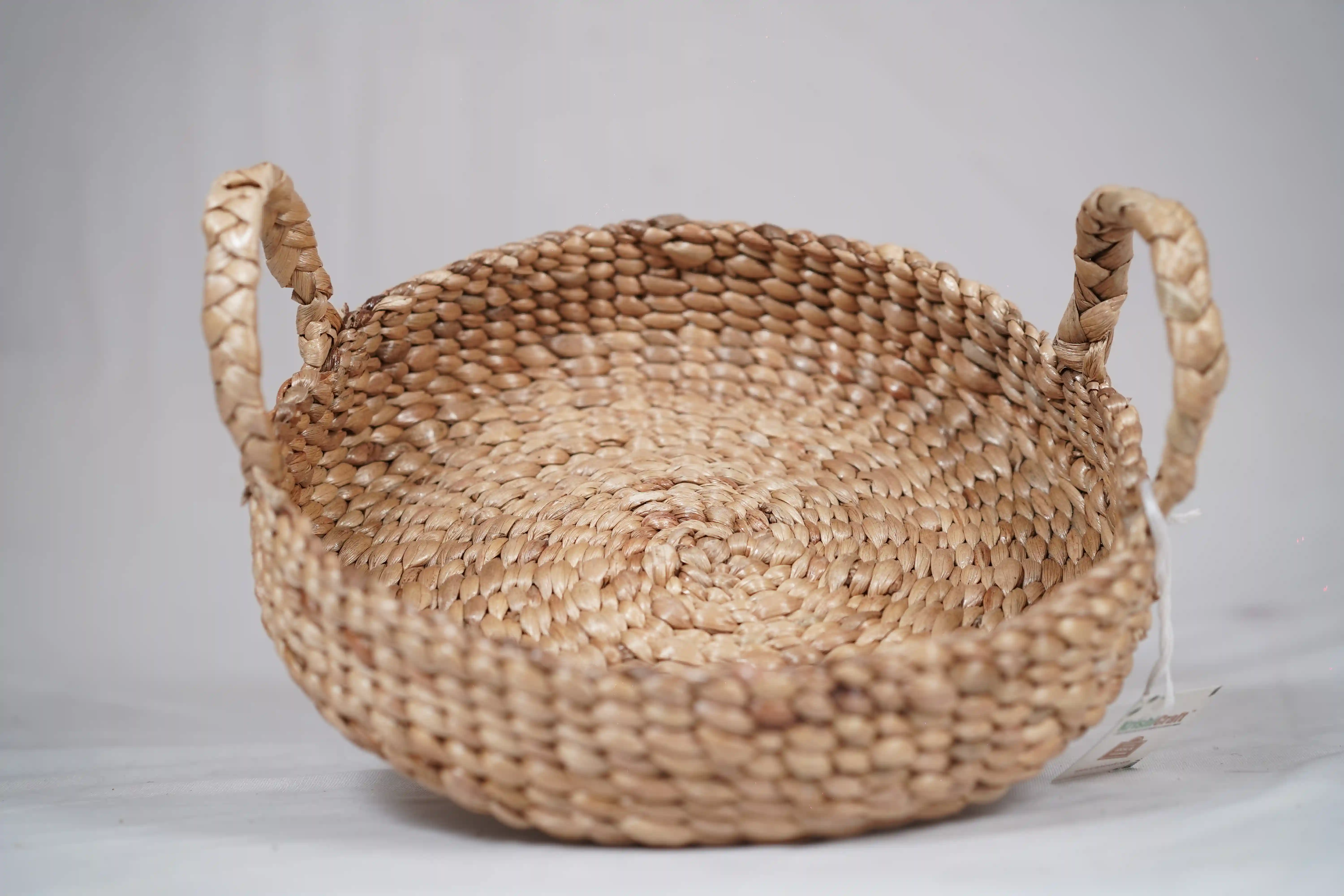 Water Hyacinth Round Tray | Handwoven Natural Serving & Décor Tray
