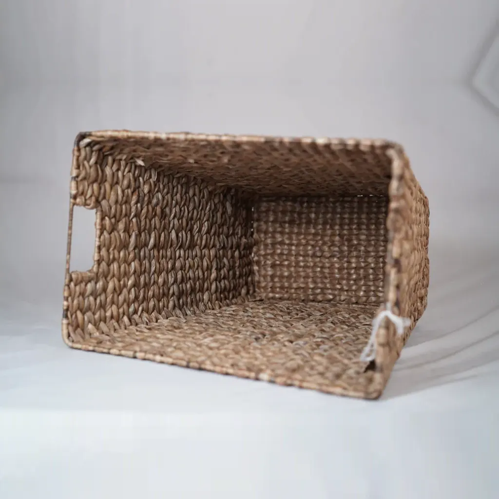 Water Hyacinth Waste Paper Basket - Natural