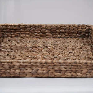 Water Hyacinth Braided Storage Tray | Handwoven Natural Organizer | Eco-Friendly Home Storage Solution | Stylish Decorative Basket | Rustic Woven Tray for Tabletop or Shelf | Lightweight and Durable