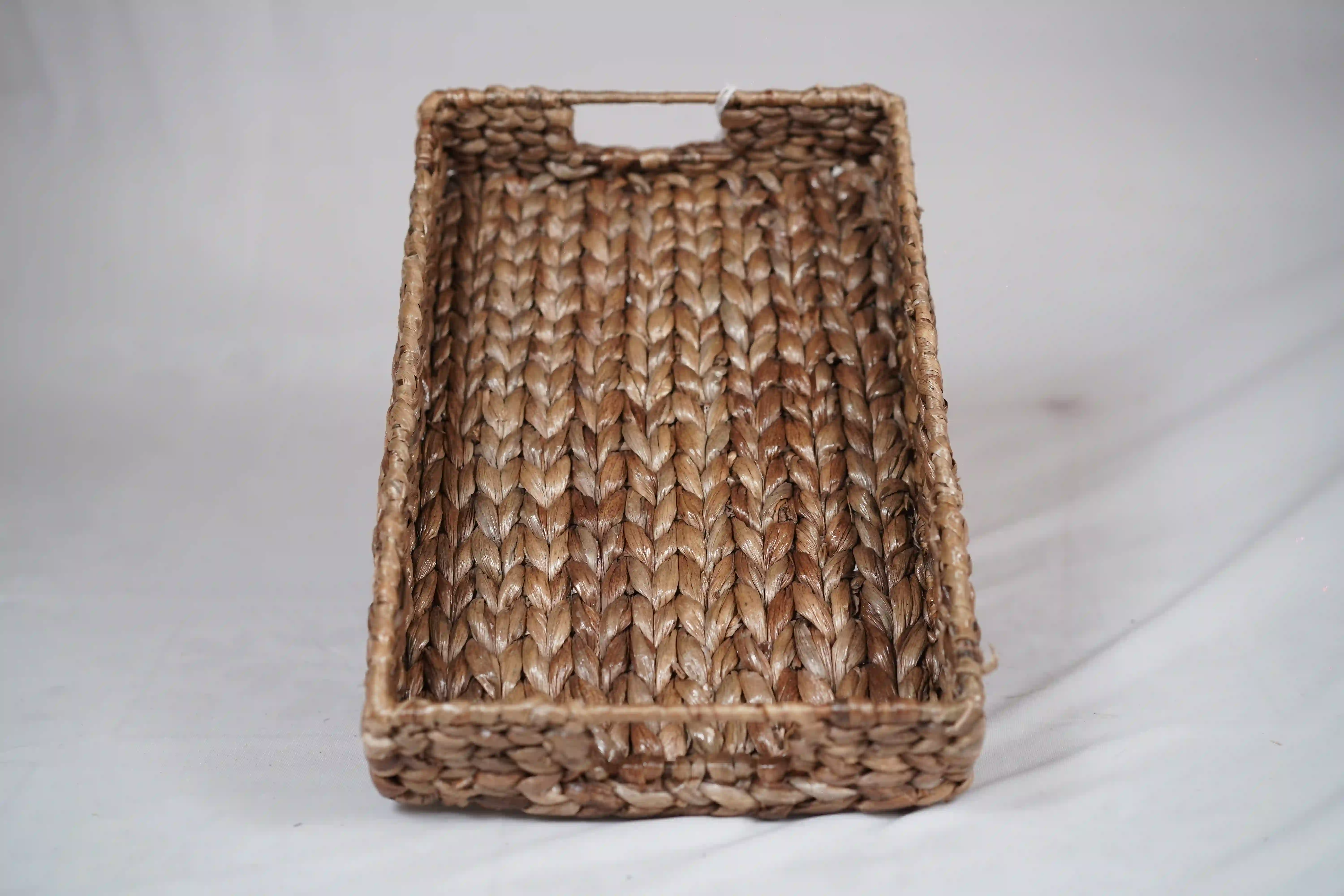 Water Hyacinth Braided Storage Tray | Handwoven Natural Organizer | Eco-Friendly Home Storage Solution | Stylish Decorative Basket | Rustic Woven Tray for Tabletop or Shelf | Lightweight and Durable - Image 3