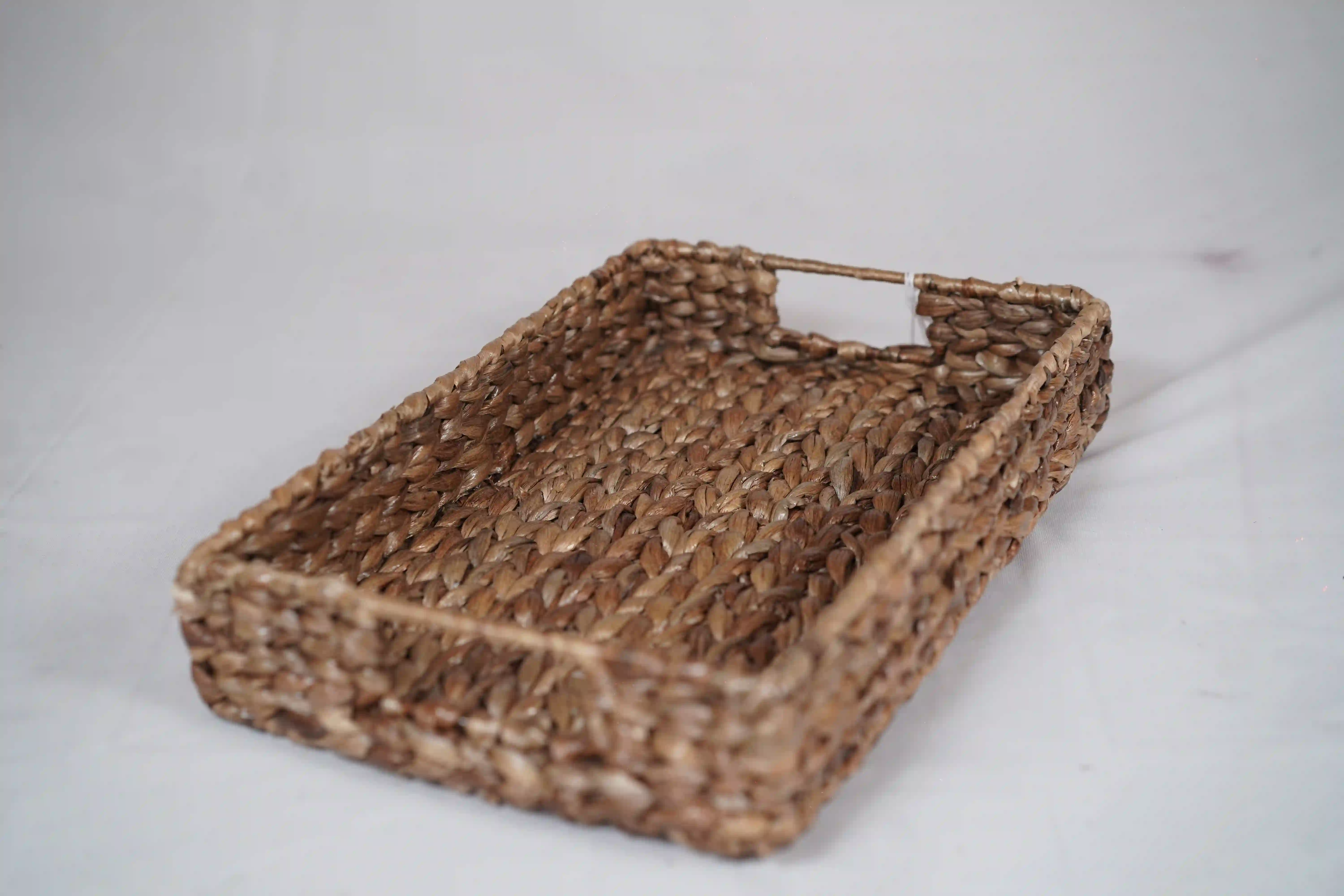Water Hyacinth Braided Storage Tray | Handwoven Natural Organizer | Eco-Friendly Home Storage Solution | Stylish Decorative Basket | Rustic Woven Tray for Tabletop or Shelf | Lightweight and Durable - Image 2