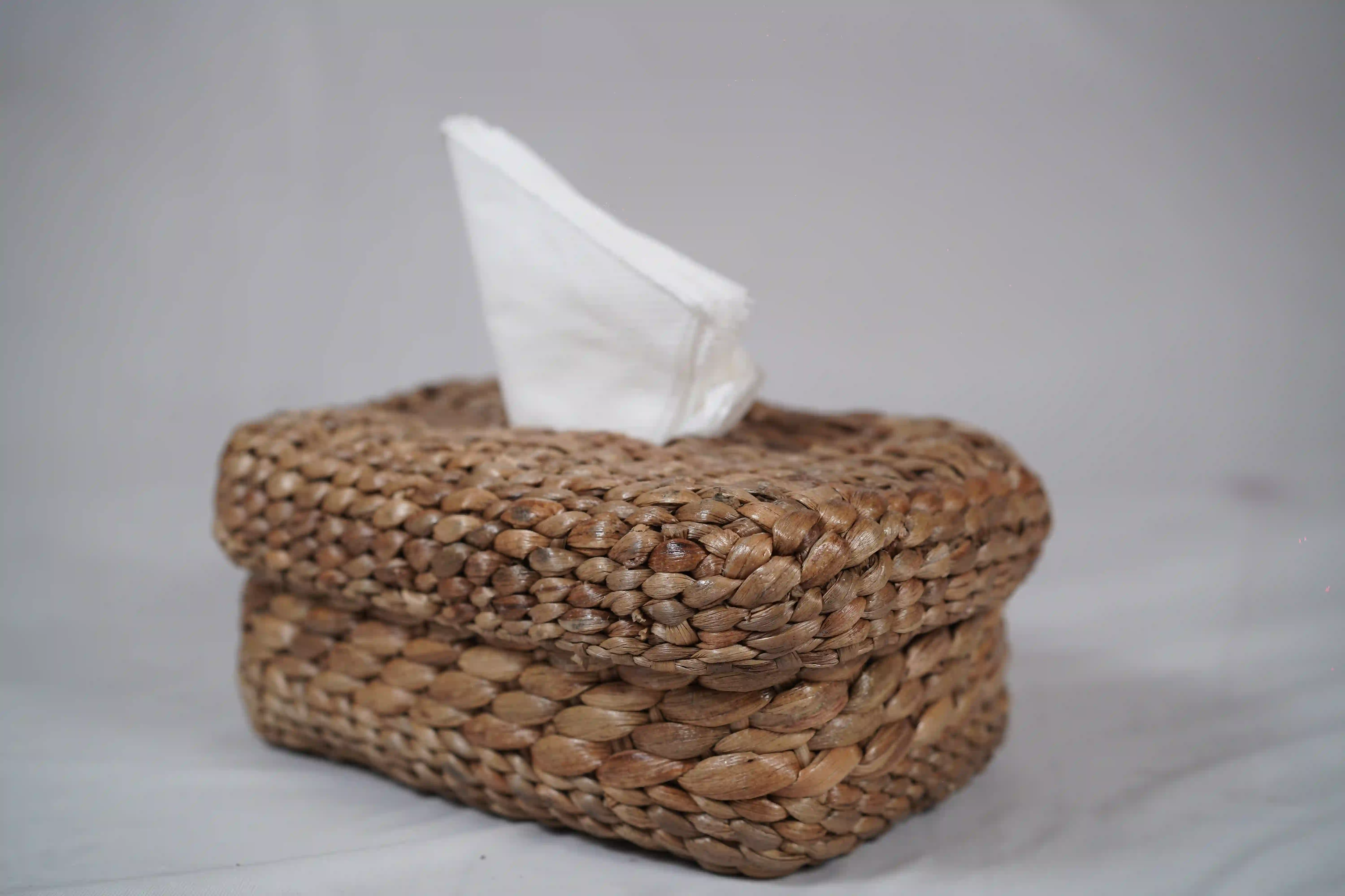 Water Hyacinth Tissue Box | Handcrafted Eco-Friendly Tissue Holder - Image 3
